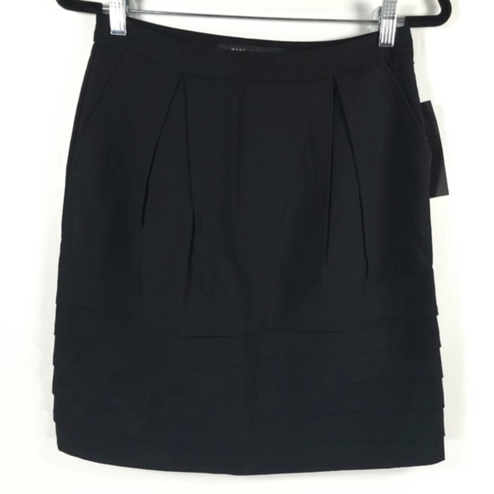 NWT MARC JACOBS WOOL Blend Half Horizontal Pleated Mini Skirt St M162127 Size 6